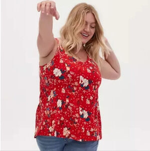 Torrid Women's Floral Pull Over Tank Top Blouse 2 (2X)
